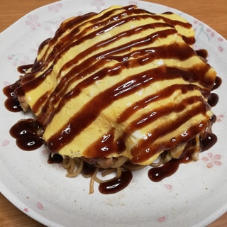 レンチンたまごでオム焼きそば☆